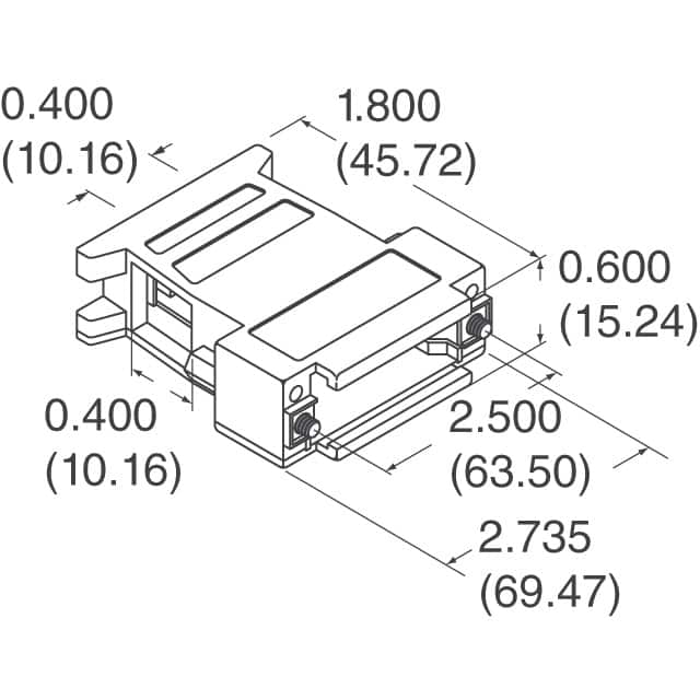 975-037-010-011 NorComp Inc.  Capots de connecteurs D-Sub en forme de D